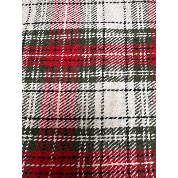 Red Plaid Decorative Throw Pillow Cover With Zipper Closure - Picture 2 of 3